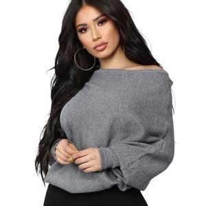 🌵Fashion Nova Karley Sweater- Gray Size Small